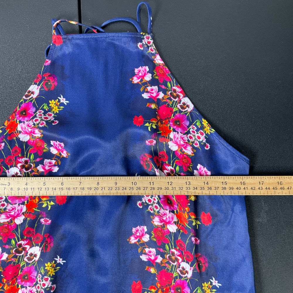 Anthropologie Maxi Dress Womens XS Navy Floral Halter Wedding Guest Spring NEW - Picture 8 of 13